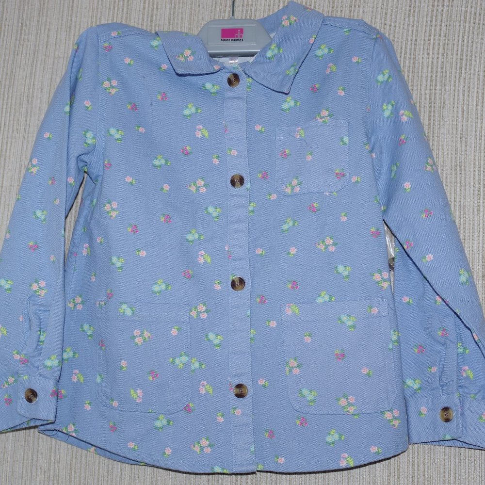 NWT  Girls Tahari Blue Floral Button Jacket Size:7/8
